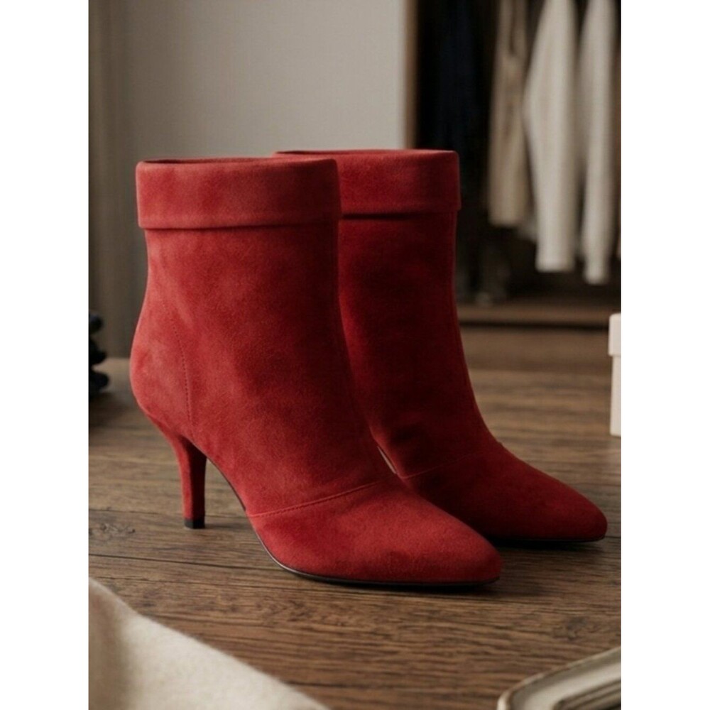 Vince Camuto Ramba Red Suede Stiletto Heel Ankle Booties VC-AMVITA 8.5